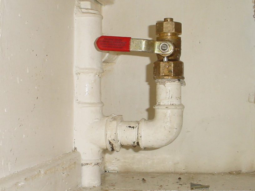 A valve applied onto a pipe