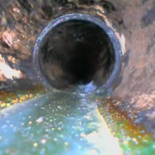 Camera view of pipe inspection